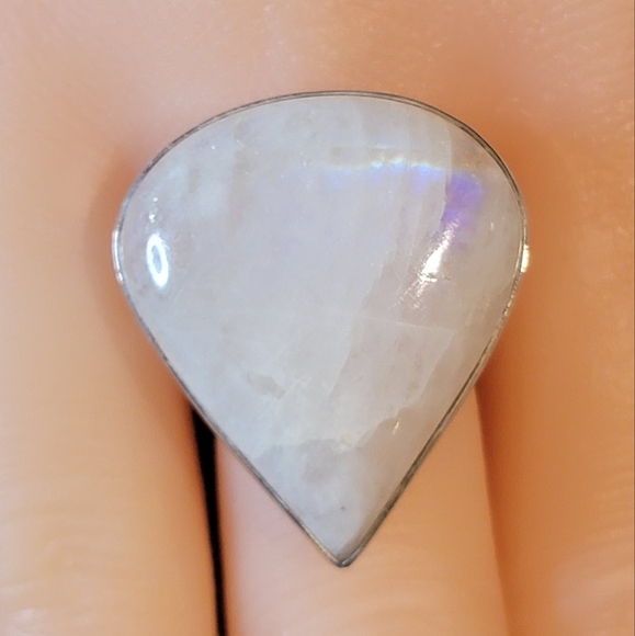 Native Jewelry - Native Rainbow Moonstone Gemstone Ring Size 6 Sterling Silver Boho Jewelry